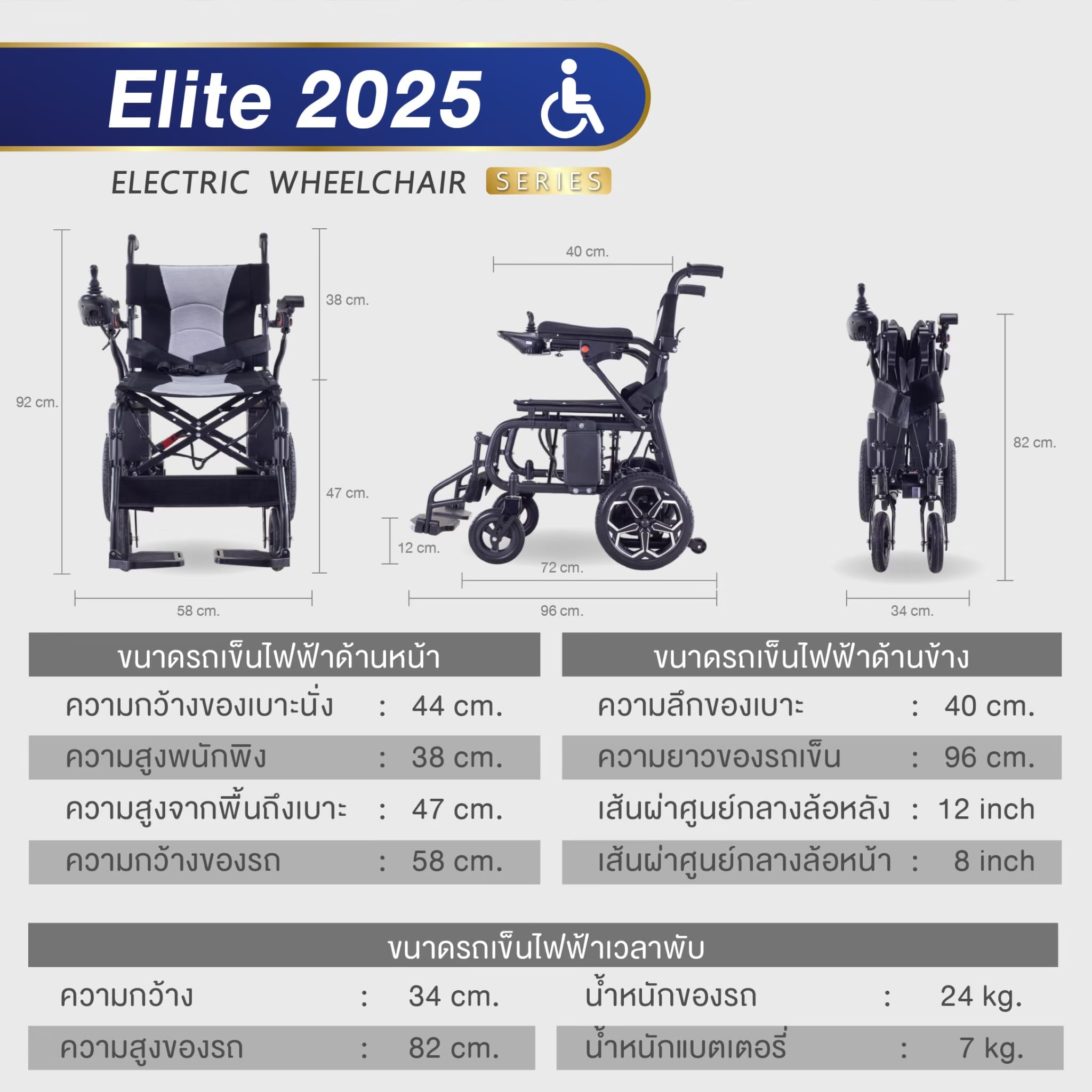 รถเข็นวีลแชร์ไฟฟ้า FOREVER ELITE_8